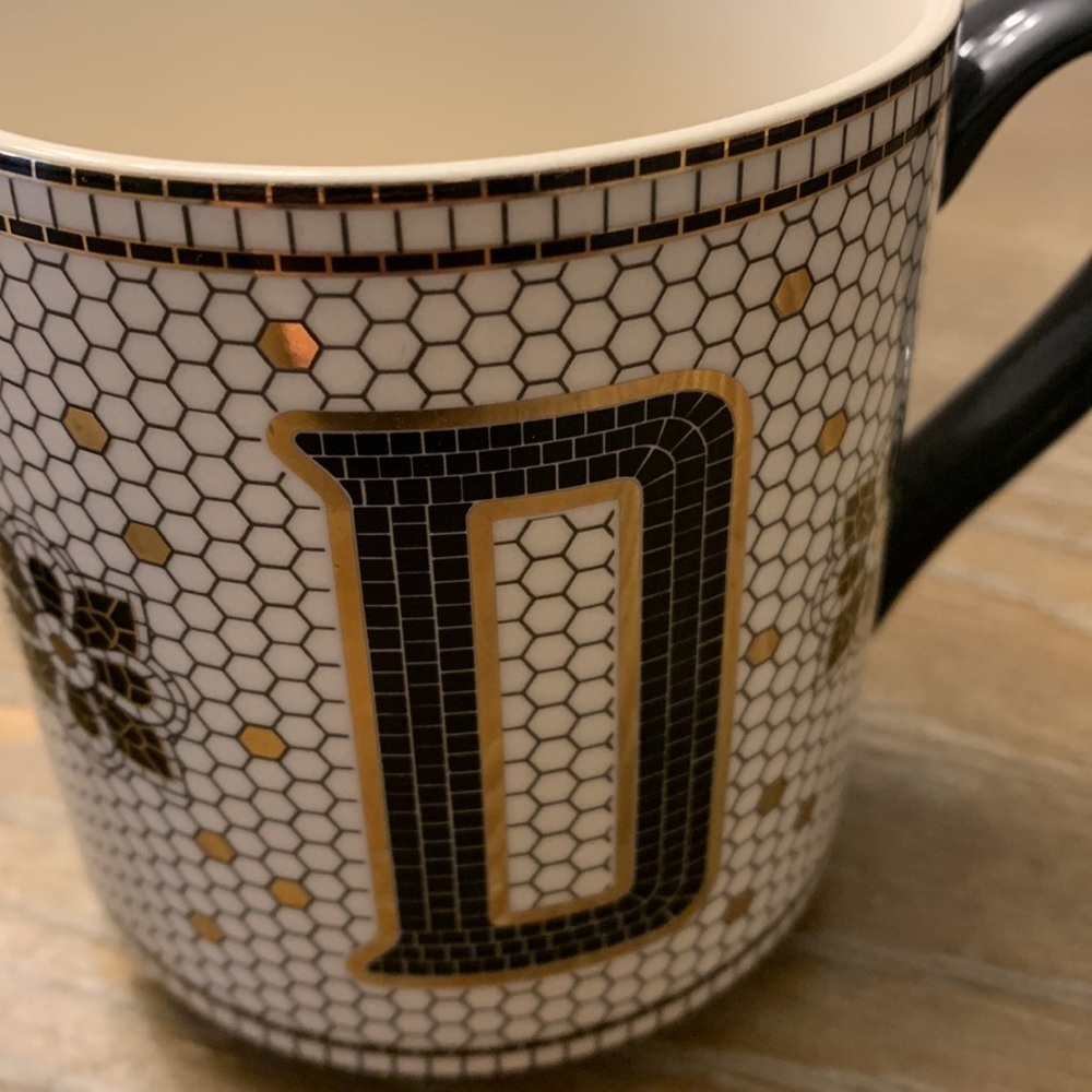 Anthropologie Letter D Tiled Mosaic Coffee Mug - Picture 2 of 2